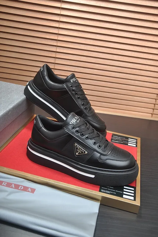 Prada Cloudbust Black Leather Platform Lifestyle Sneakers 6