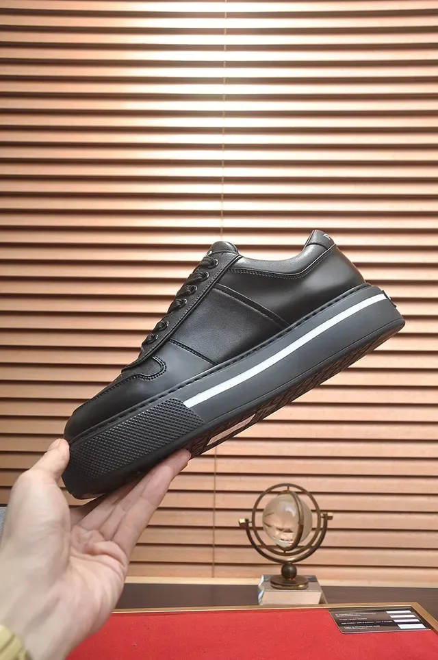 Prada Cloudbust Black Leather Platform Lifestyle Sneakers 7