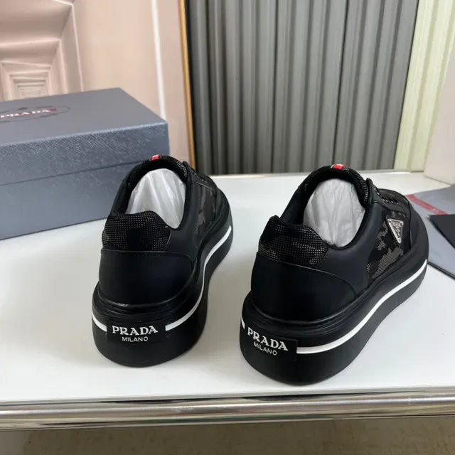 Prada Cloudbust Black Mesh and Leather Platform Lifestyle Sneakers 5