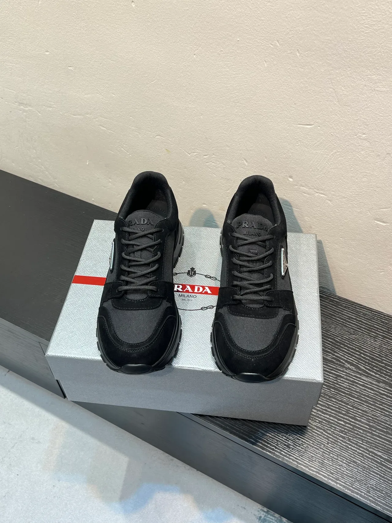 Prada Cloudbust Black Mixed-Material Lifestyle Sneakers 2