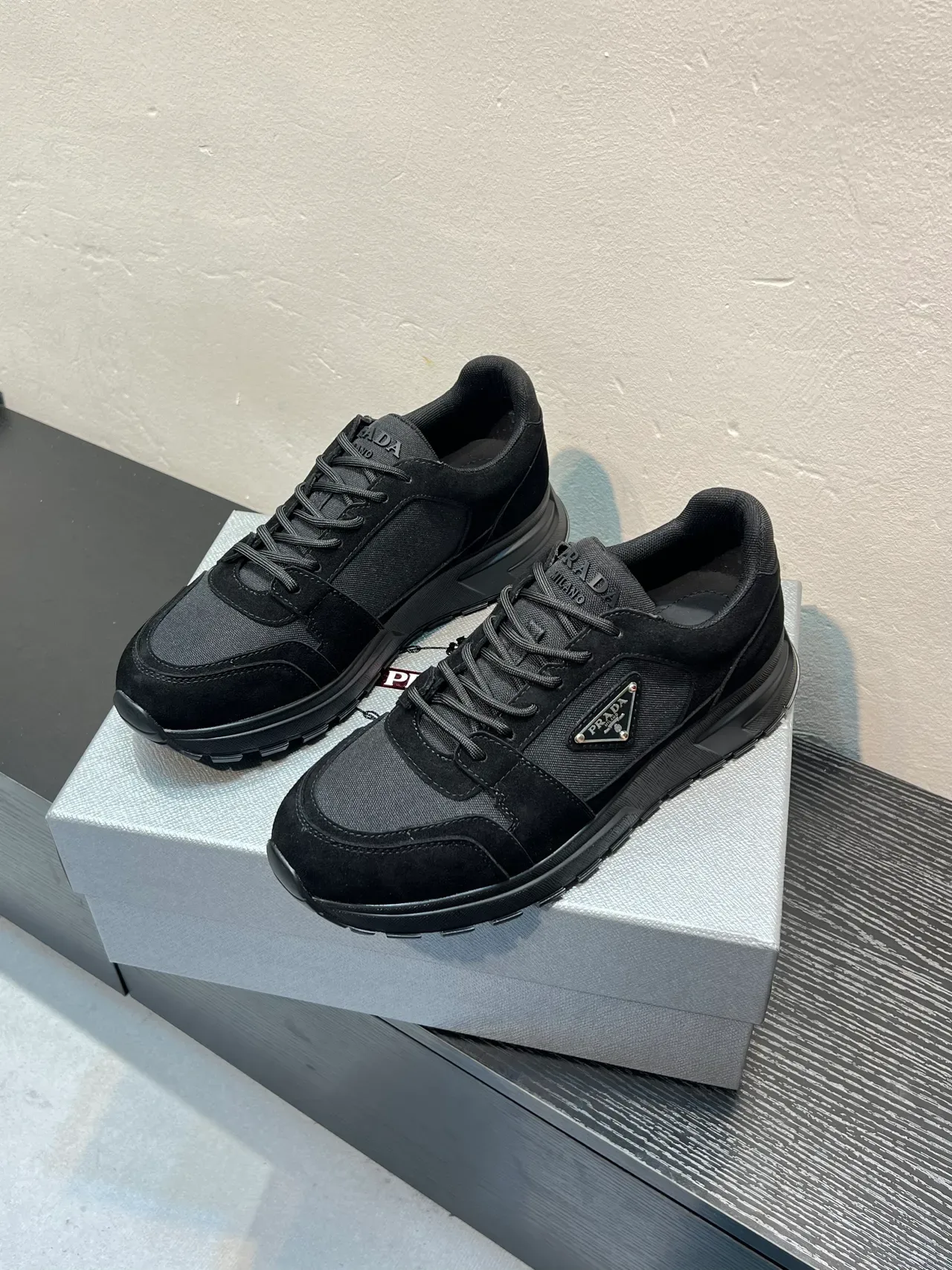 Prada Cloudbust Black Mixed-Material Lifestyle Sneakers 3