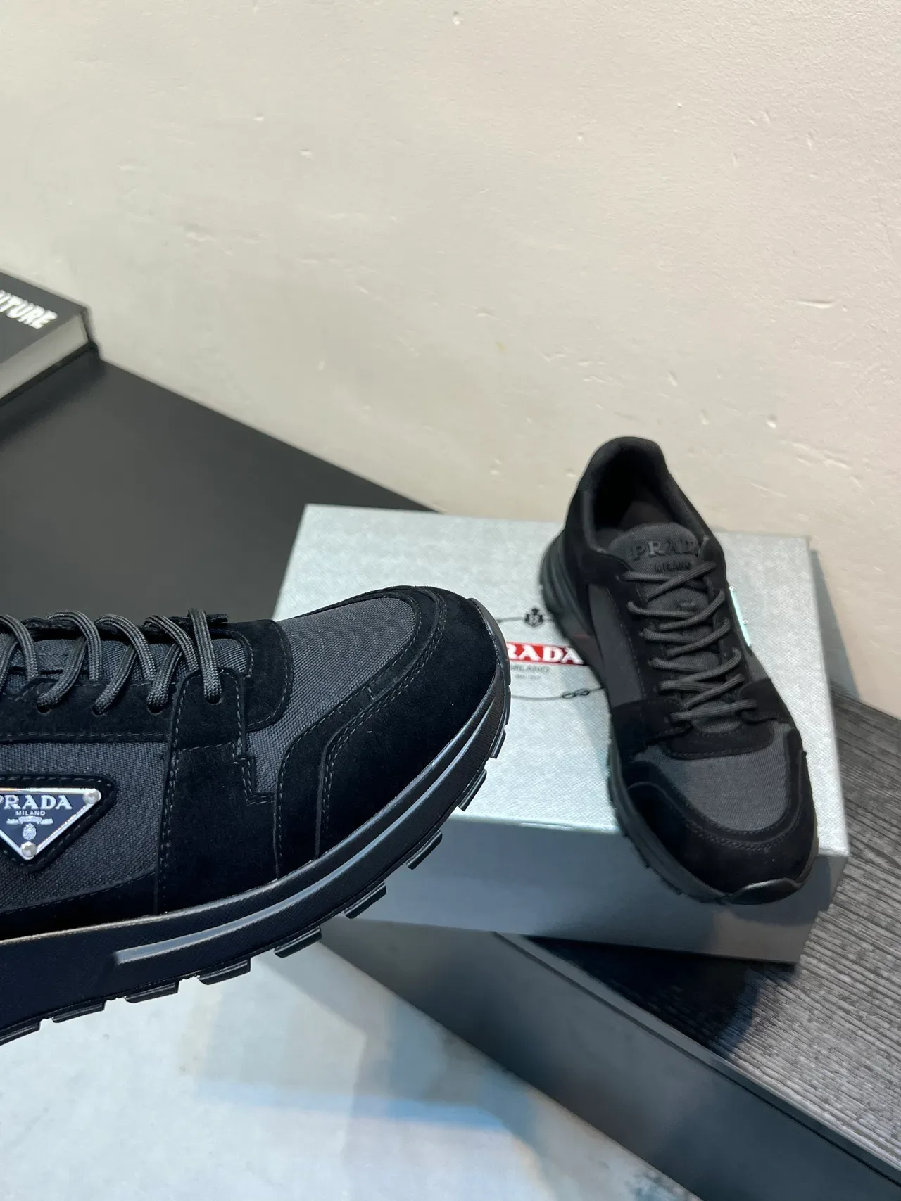 Prada Cloudbust Black Mixed-Material Lifestyle Sneakers 8