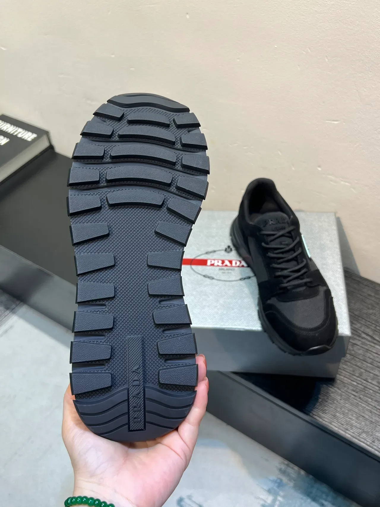 Prada Cloudbust Black Mixed-Material Lifestyle Sneakers 9