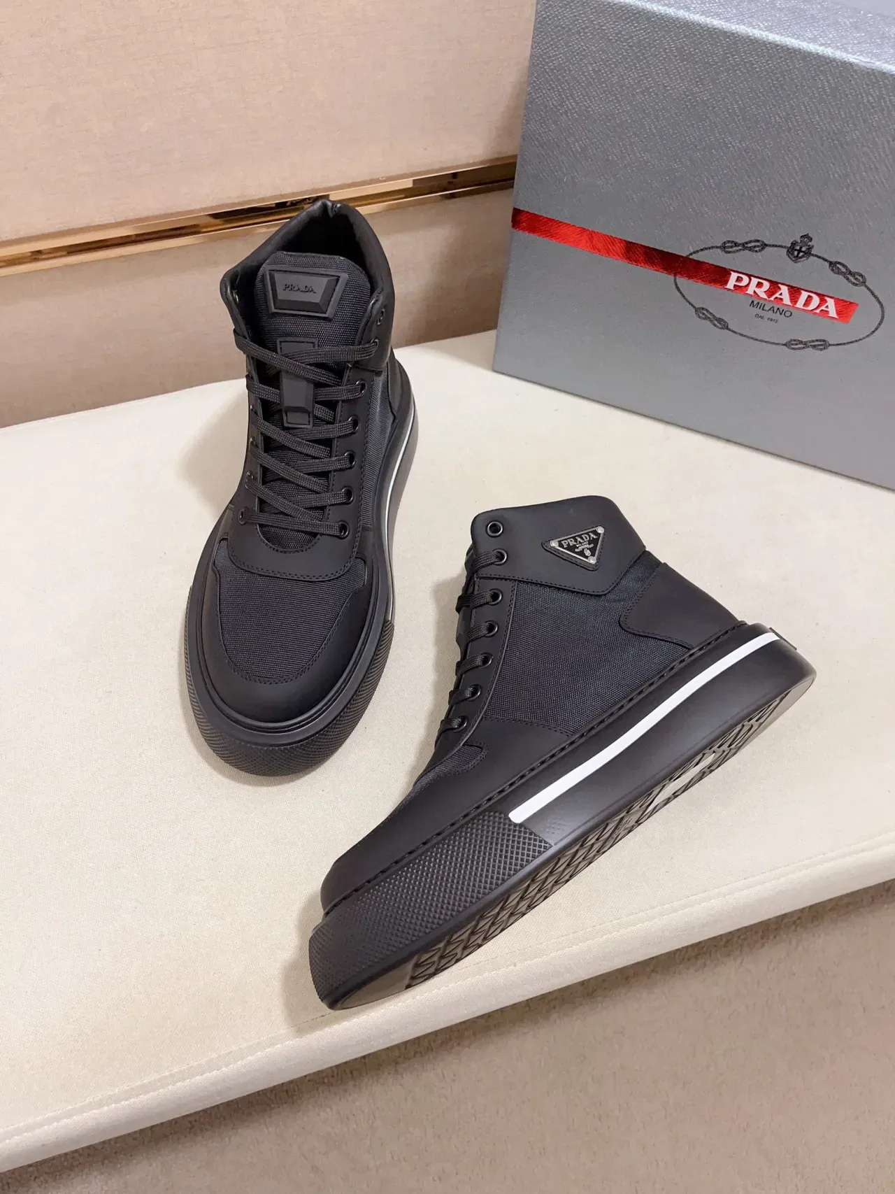 Prada Cloudbust Black Platform Lifestyle Sneaker 5