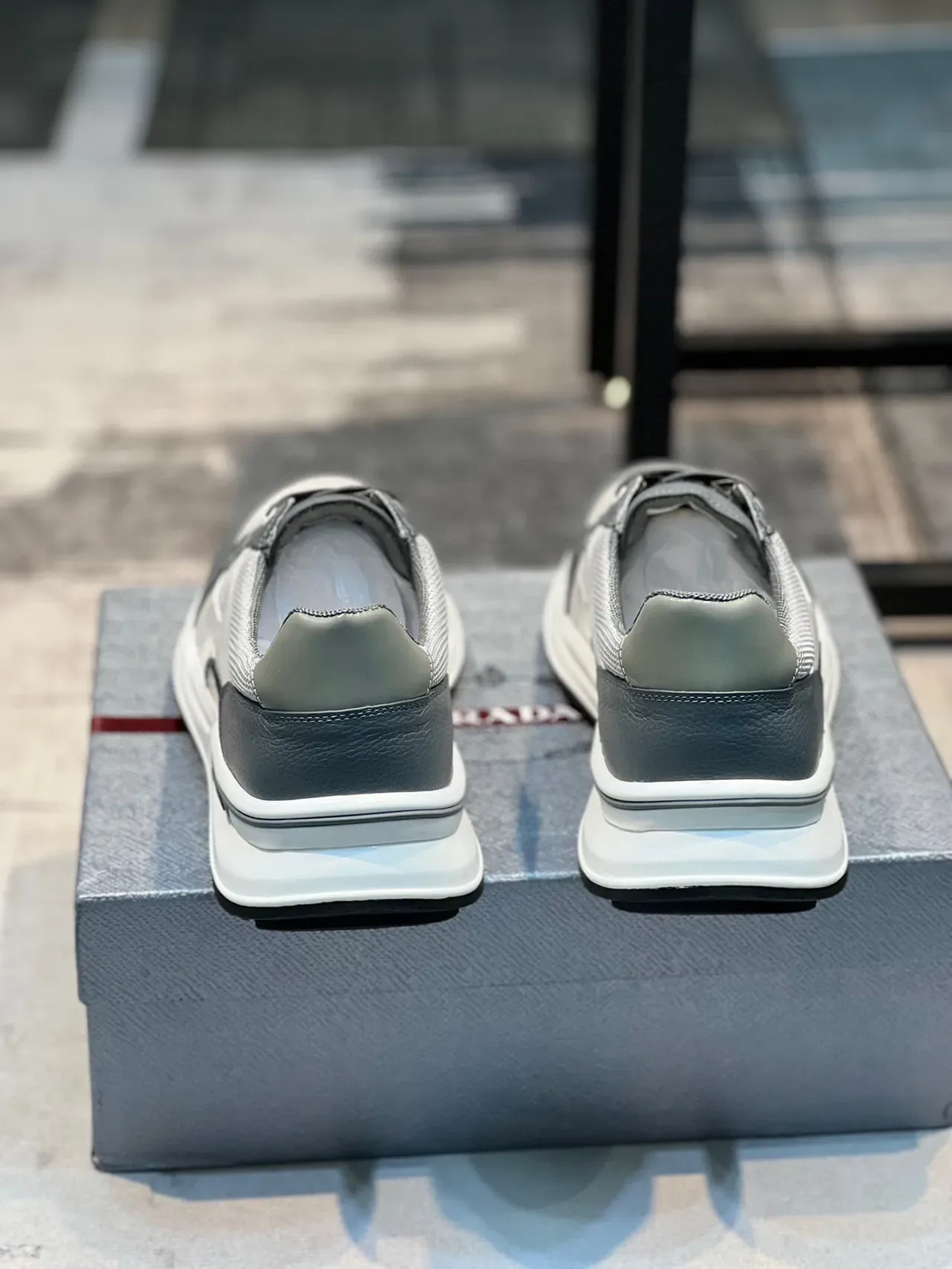 Prada Cloudbust Gray and White Lifestyle Sneakers 2