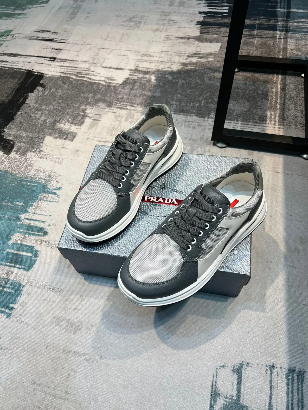 Prada Cloudbust Gray and White Lifestyle Sneakers 5