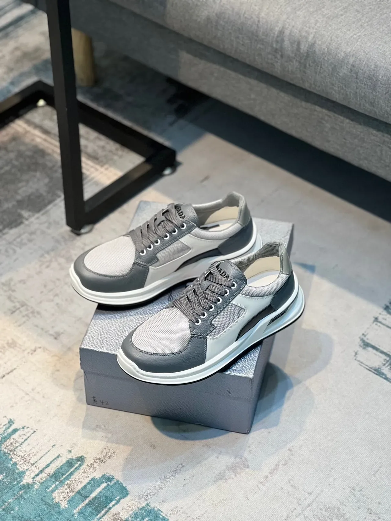 Prada Cloudbust Gray and White Lifestyle Sneakers 6