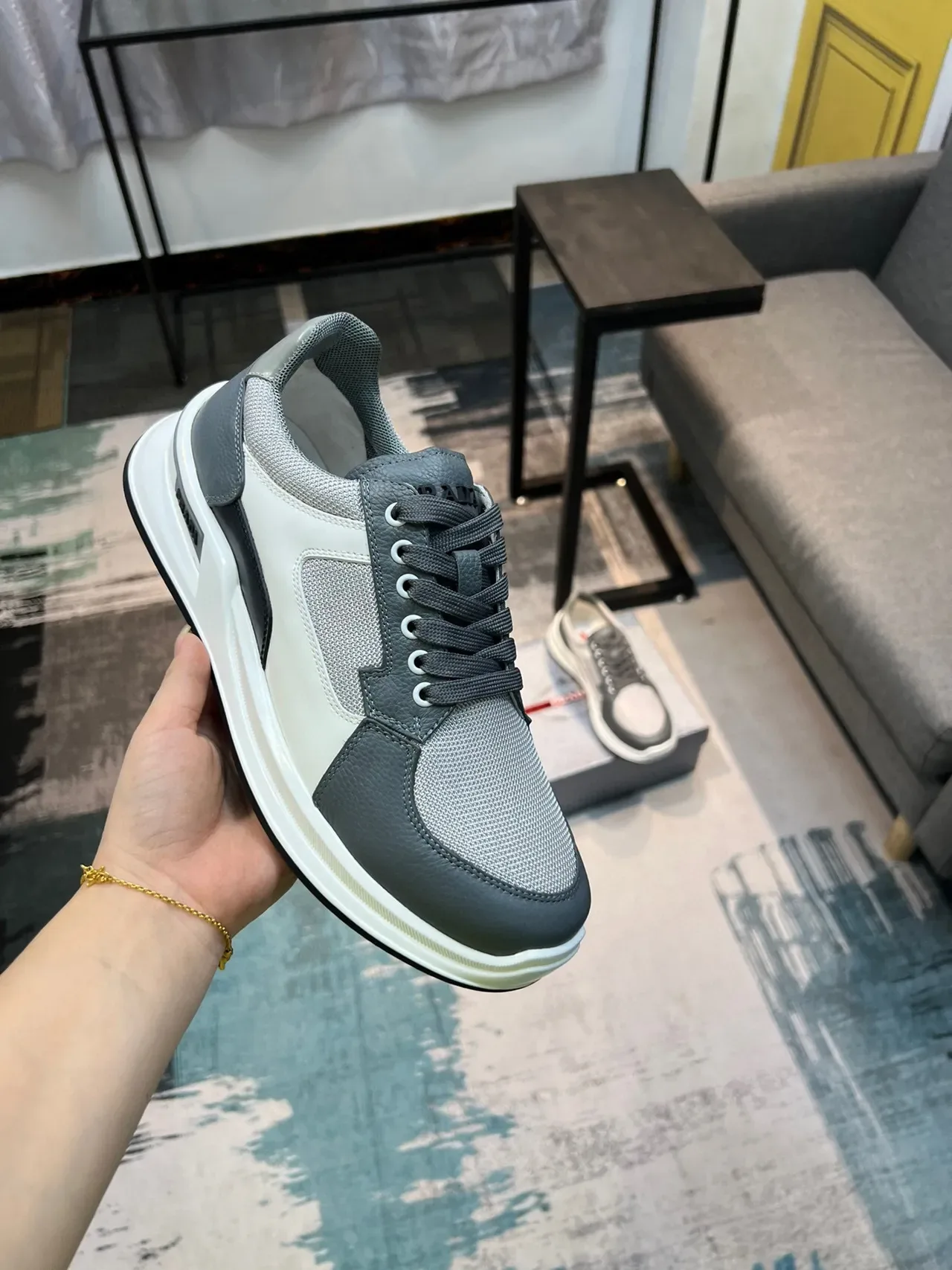 Prada Cloudbust Gray and White Lifestyle Sneakers 7