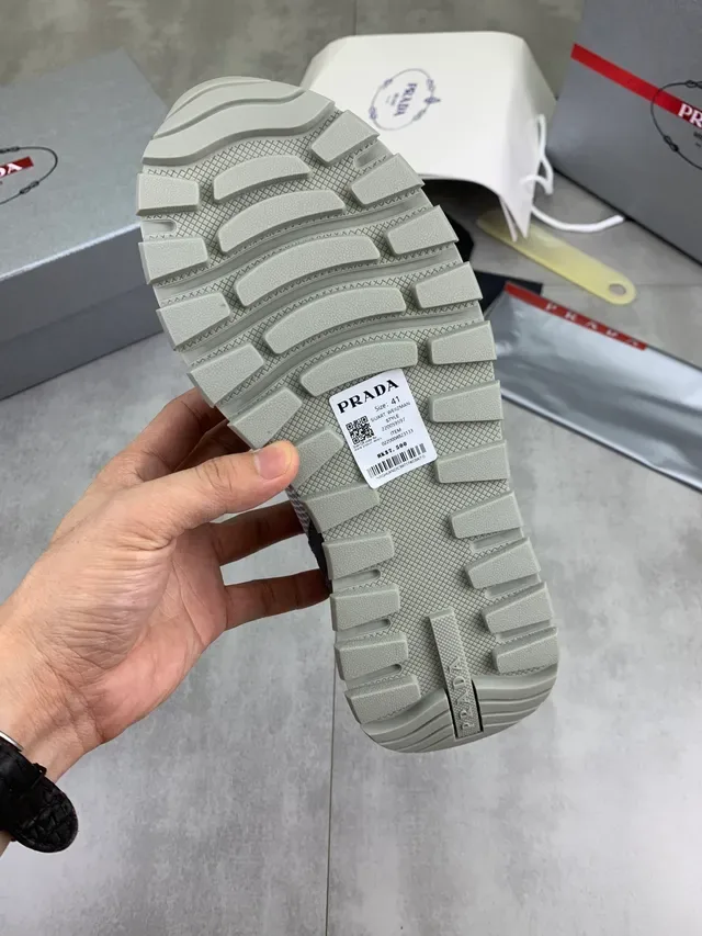 Prada Cloudbust Gray Mesh and Suede Slip-On Lifestyle Sneakers 2