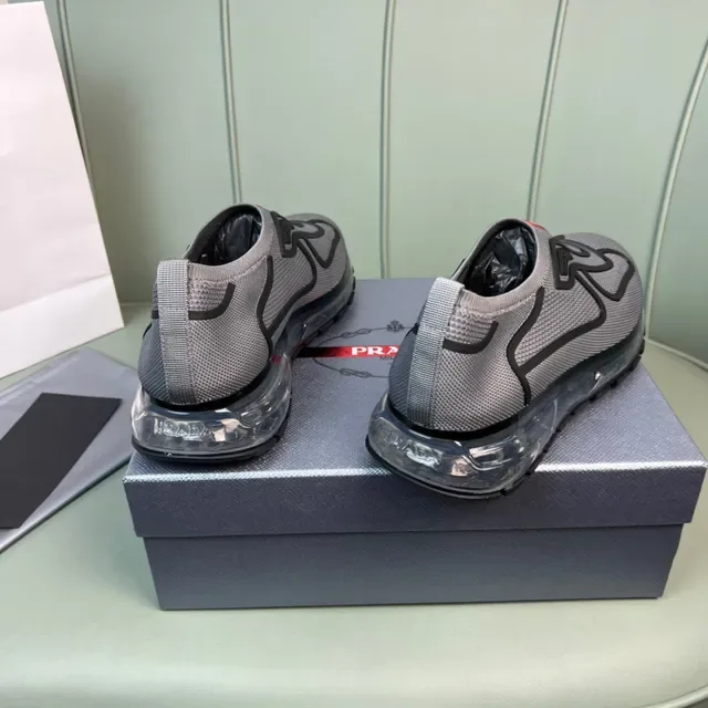 Prada Cloudbust Gray Mesh Slip-On Lifestyle Sneakers 3