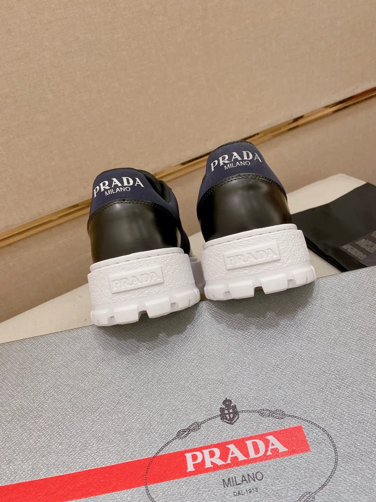 Prada Cloudbust Navy and Black Platform Lifestyle Sneakers 3