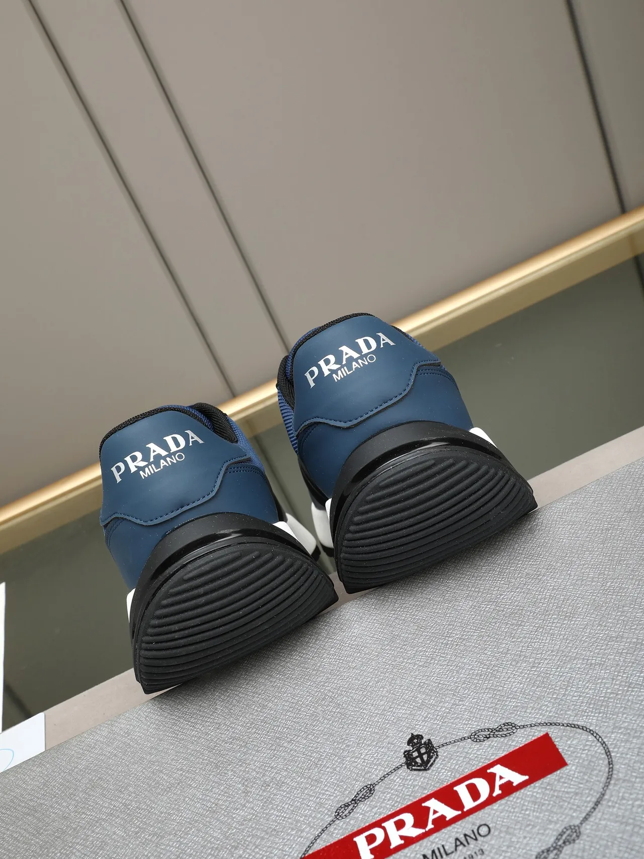Prada Cloudbust Navy Blue Mesh and Synthetic Chunky Sneaker 3