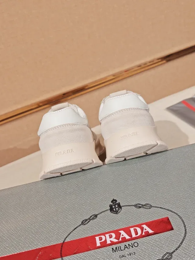 Prada Cloudbust Off-White Mixed-Material Chunky Sneakers 3