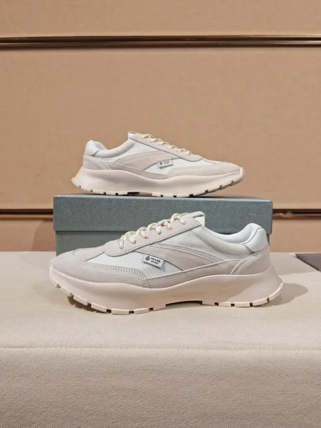 Prada Cloudbust Off-White Mixed-Material Chunky Sneakers 4