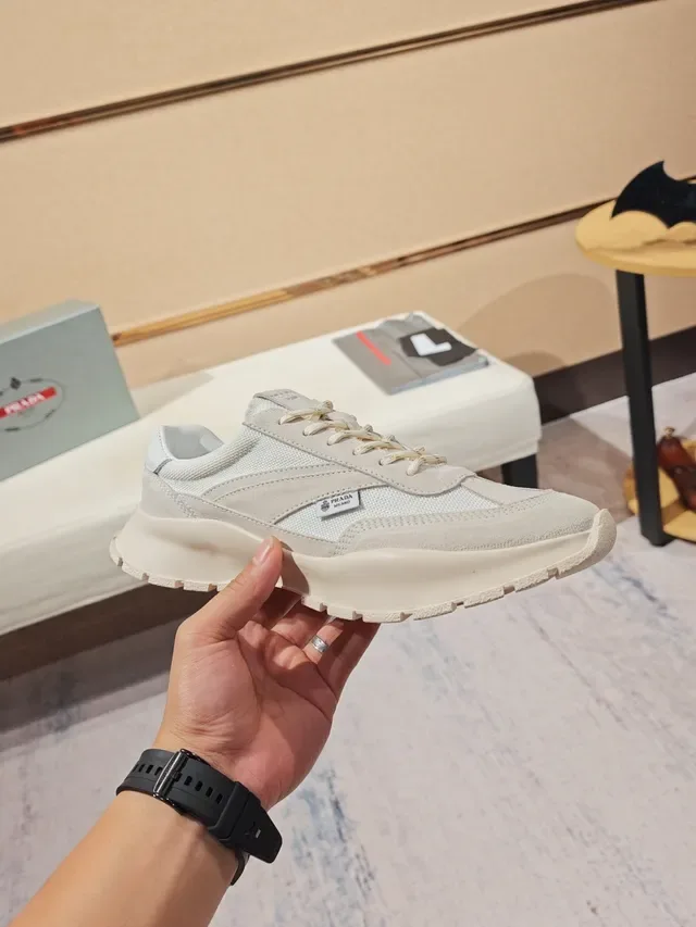 Prada Cloudbust Off-White Mixed-Material Chunky Sneakers 5
