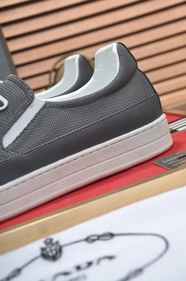 Prada Cloudbust Slip-On Gray Knit Casual Shoes 2