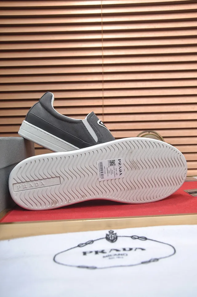 Prada Cloudbust Slip-On Gray Knit Casual Shoes 4