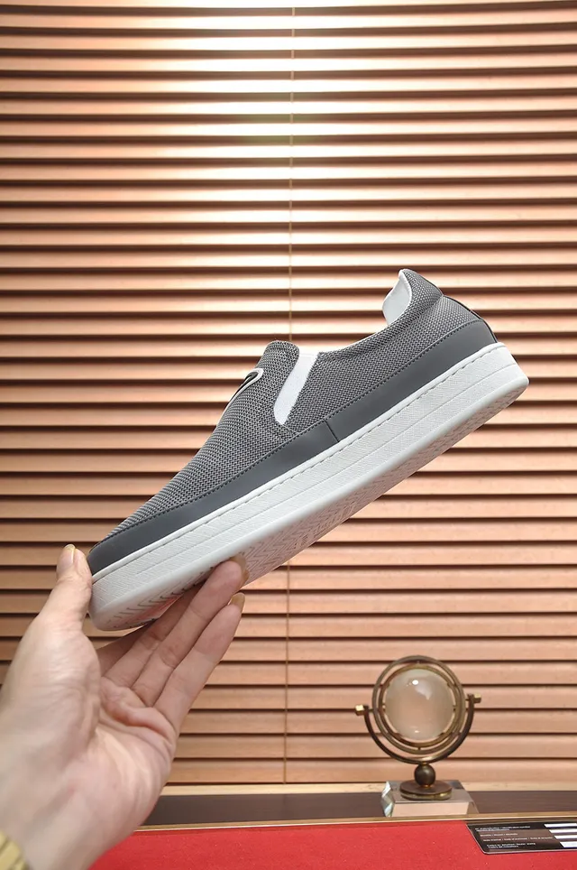 Prada Cloudbust Slip-On Gray Knit Casual Shoes 6