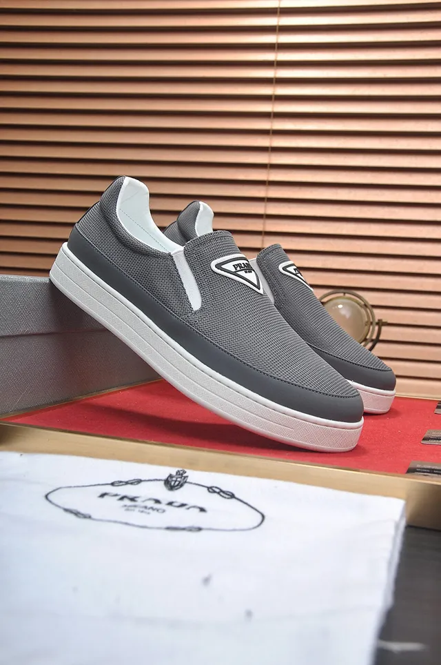 Prada Cloudbust Slip-On Gray Knit Casual Shoes 9