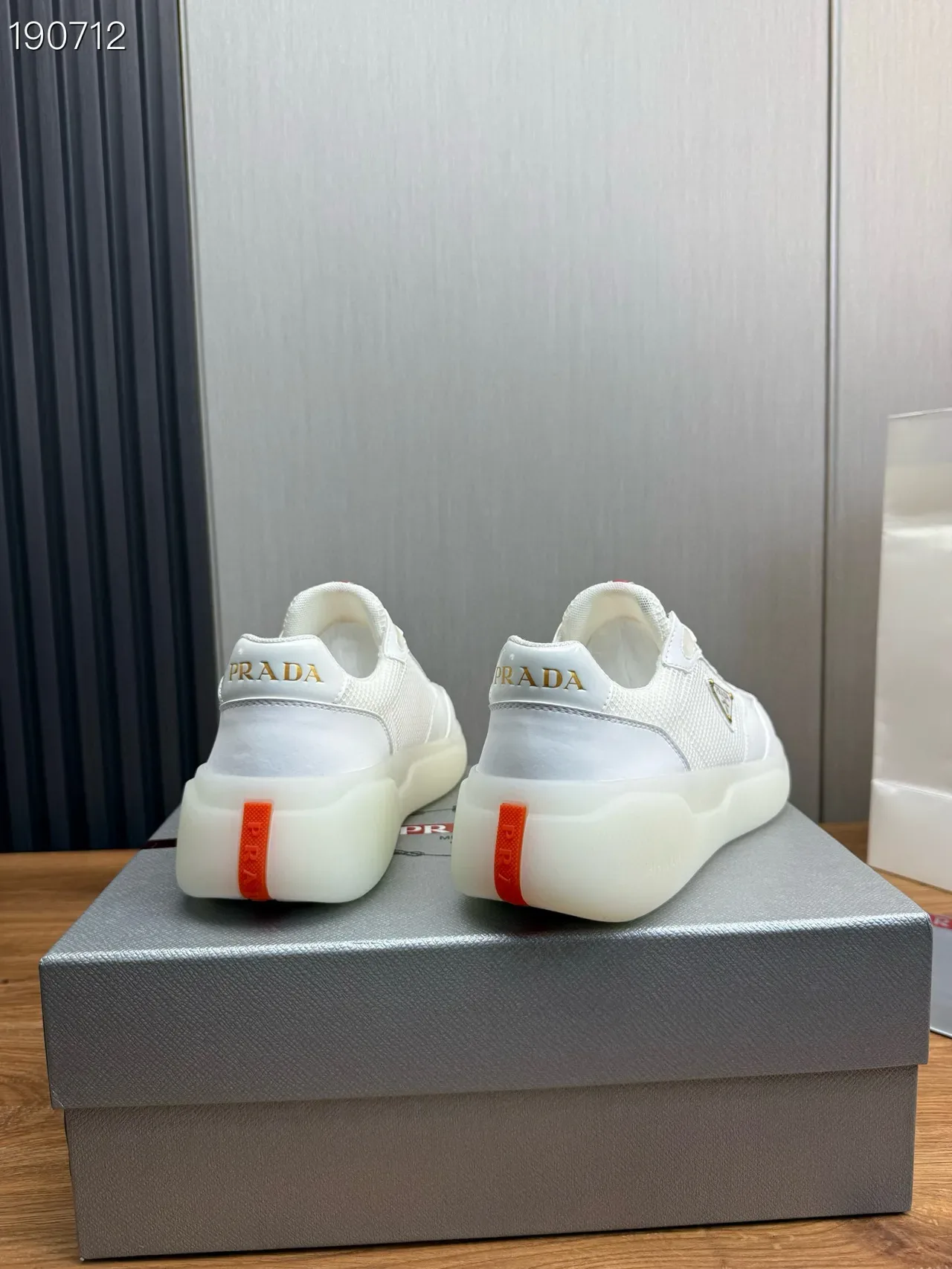 Prada Cloudbust White Mesh and Leather Lifestyle Sneakers 2