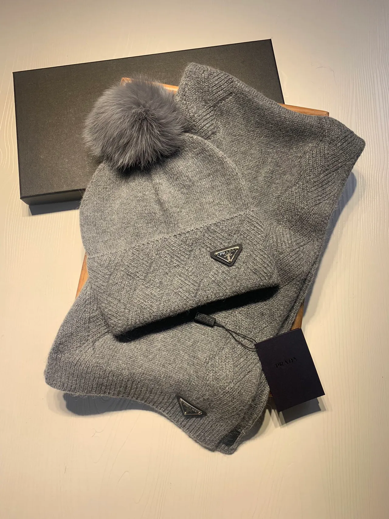 Prada Gray Heather Ribbed Knit Sweater 3