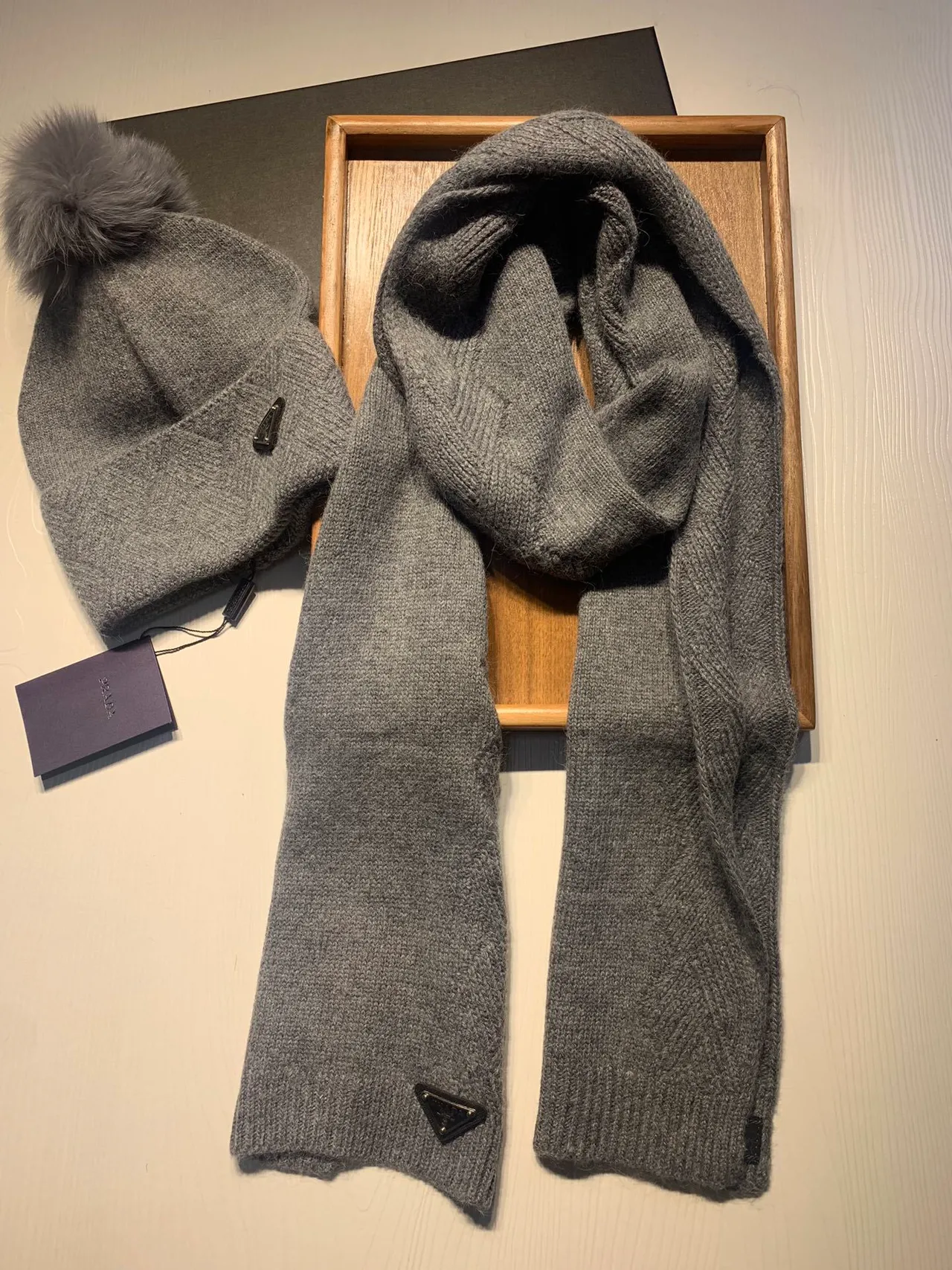 Prada Gray Heather Ribbed Knit Sweater 6