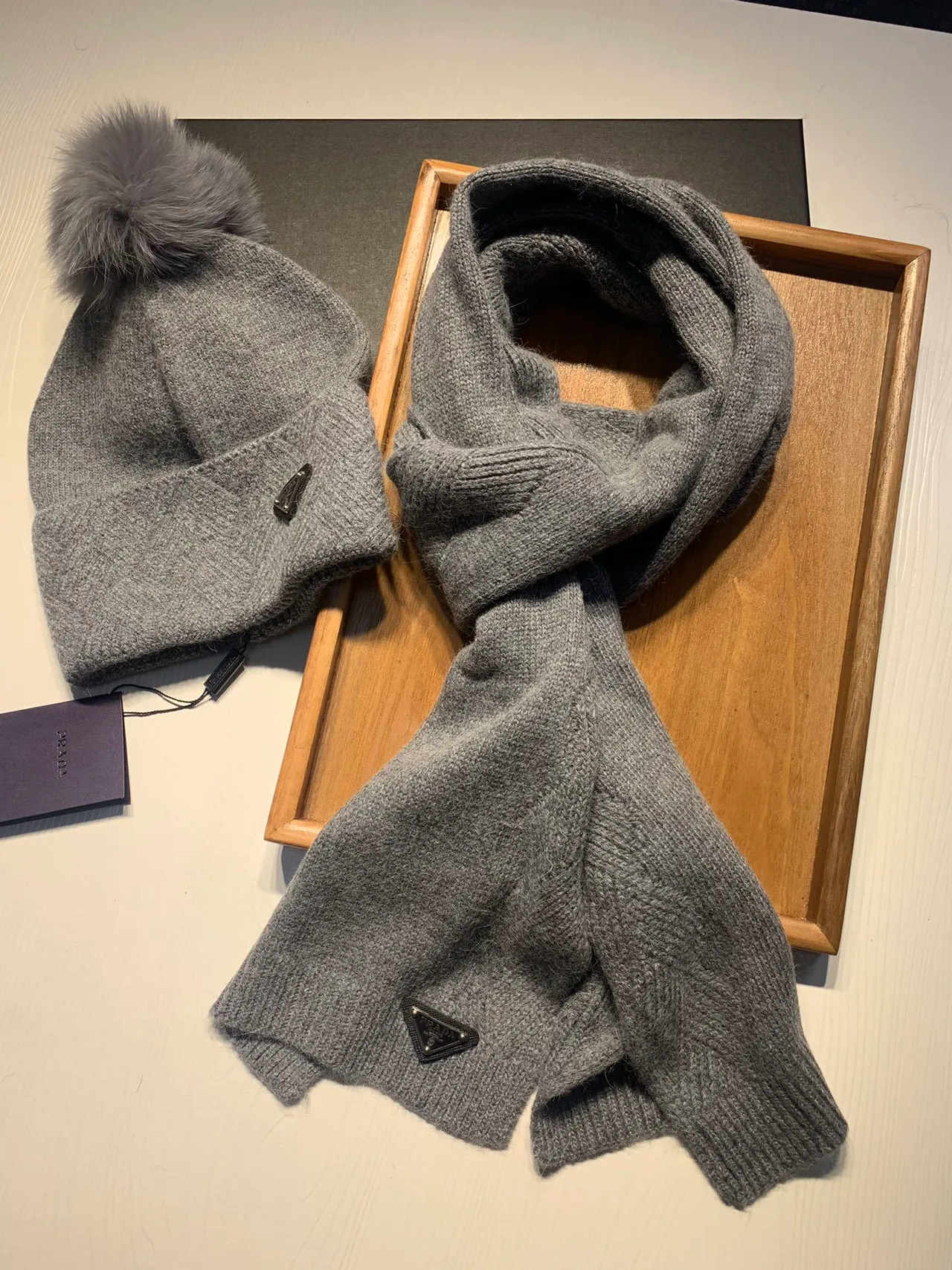 Prada Gray Heather Ribbed Knit Sweater 7