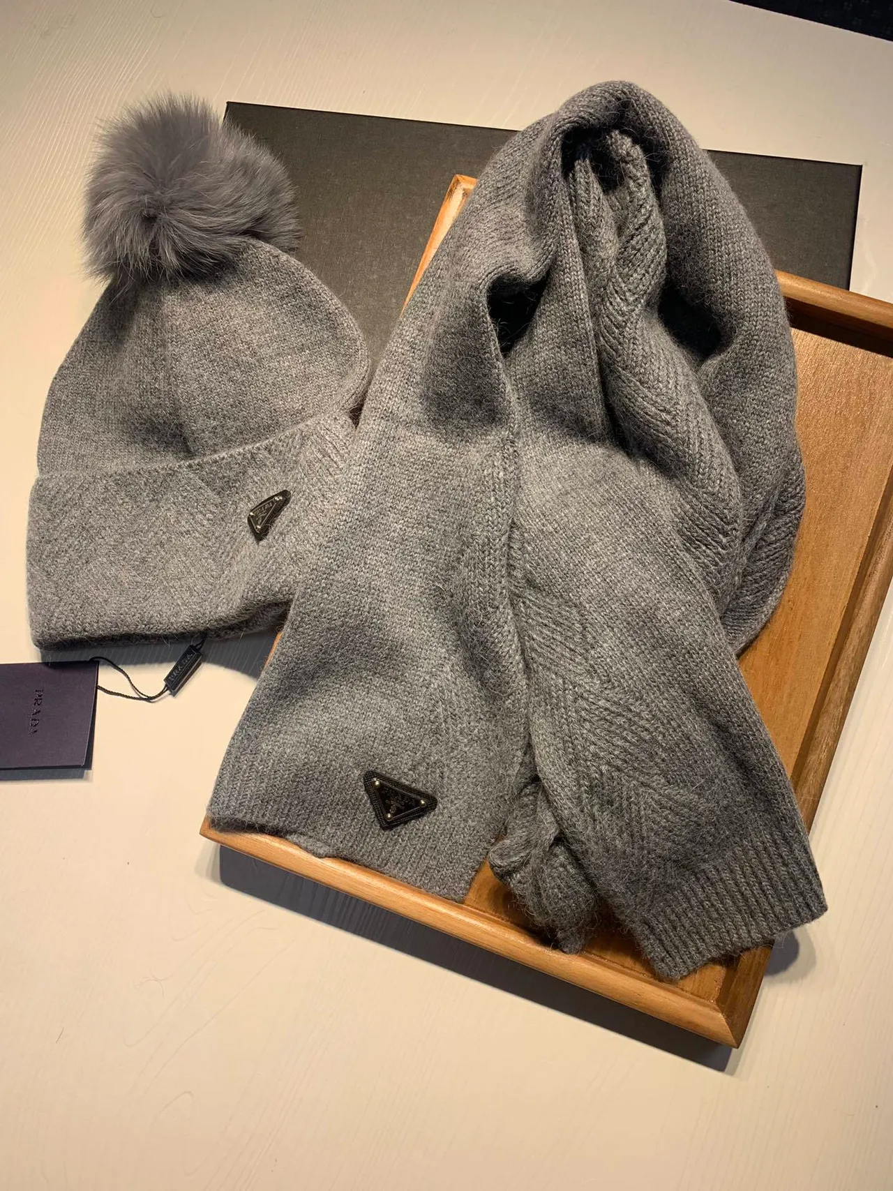 Prada Gray Heather Ribbed Knit Sweater 8