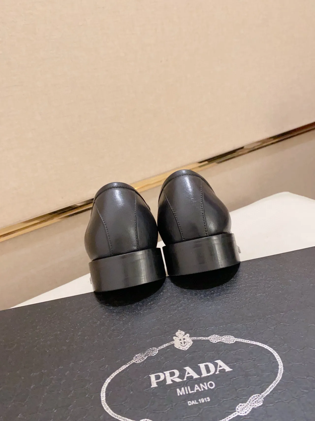 Prada Loafer Black Leather Square-Toe Slip-On Loafer 3