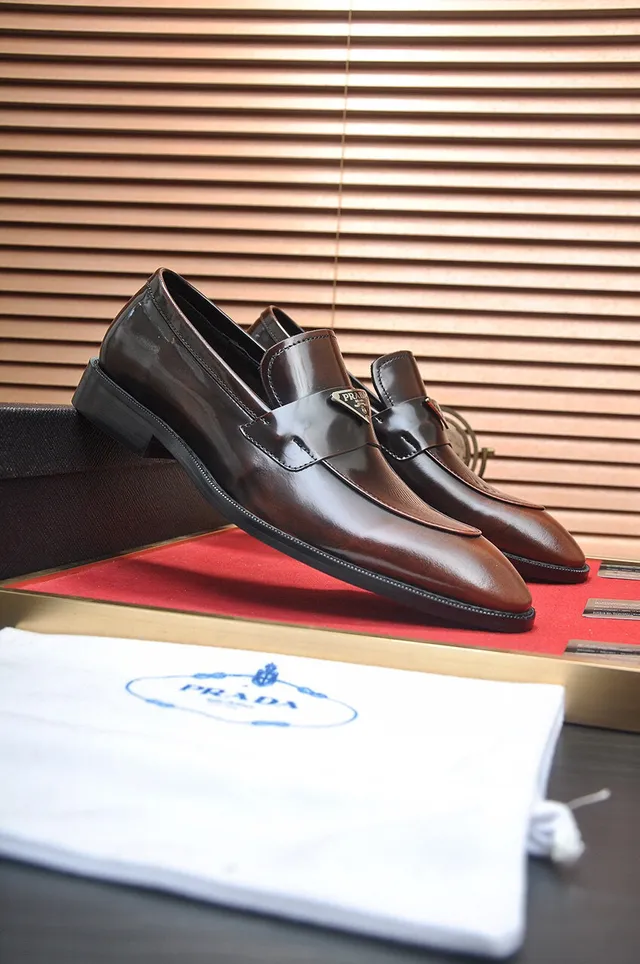 Prada Loafer Polished Brown Leather Slip-On Loafers 3