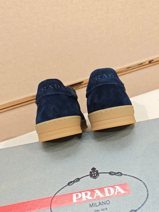 Prada Navy Suede and Nylon Lifestyle Sneaker 3