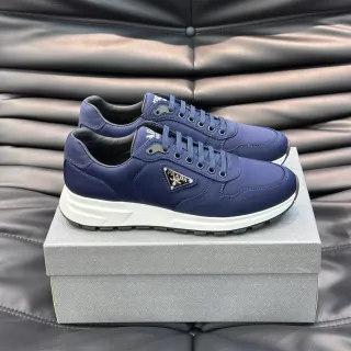 Prada Sneakers Lifestyle Navy White Upper Nylon Midsole Sculpté