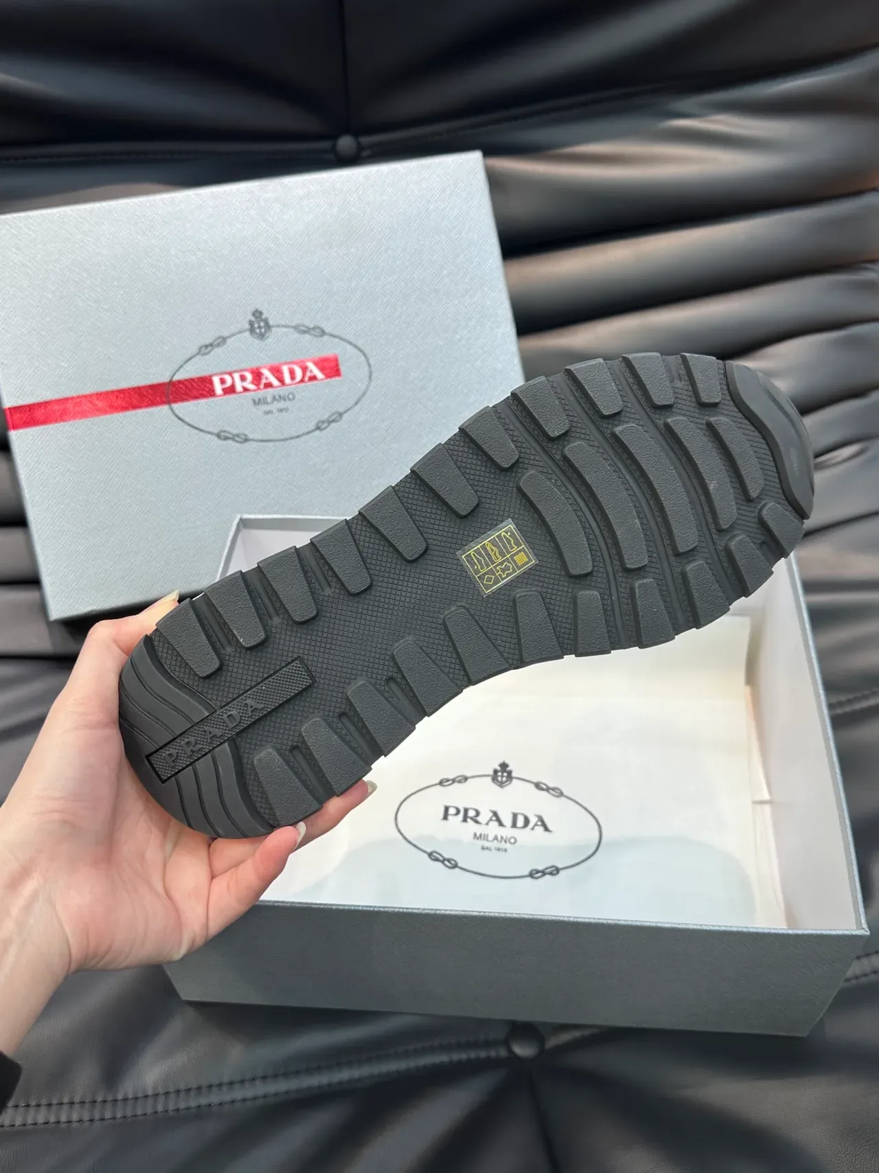 Prada Navy White Nylon Upper Sculpted Midsole Lifestyle Sneakers 2