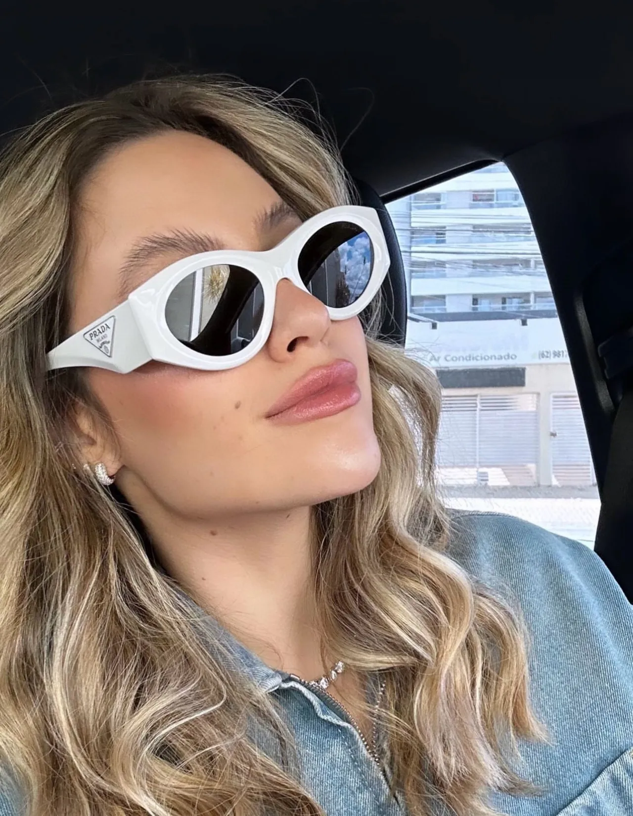 Prada Oval Marbled Acetate Sunglasses 7