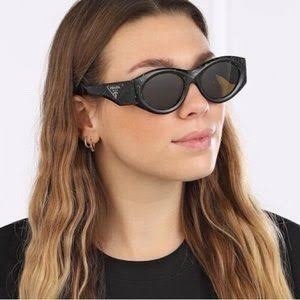 Prada Oval Marbled Acetate Sunglasses 8