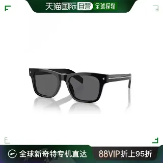 Prada Rectangular Black Gray Acetate Frame Double-Bar Temples Sunglasses