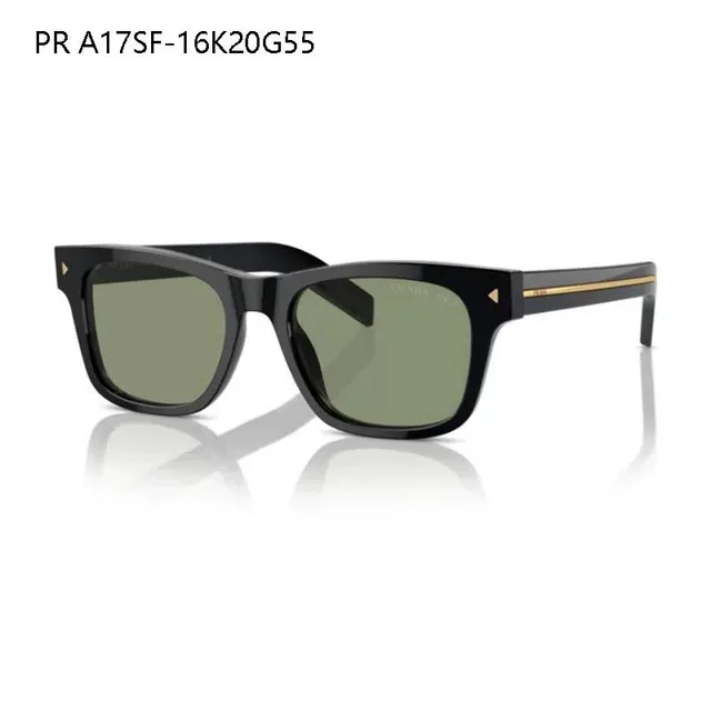Prada Rectangular Black Gray Acetate Frame Double-Bar Temples Sunglasses 4
