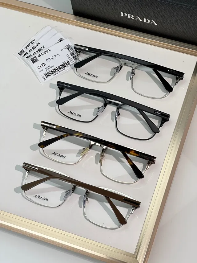 Prada Semi-Rimless Rectangular Acetate and Metal Optical Glasses 5