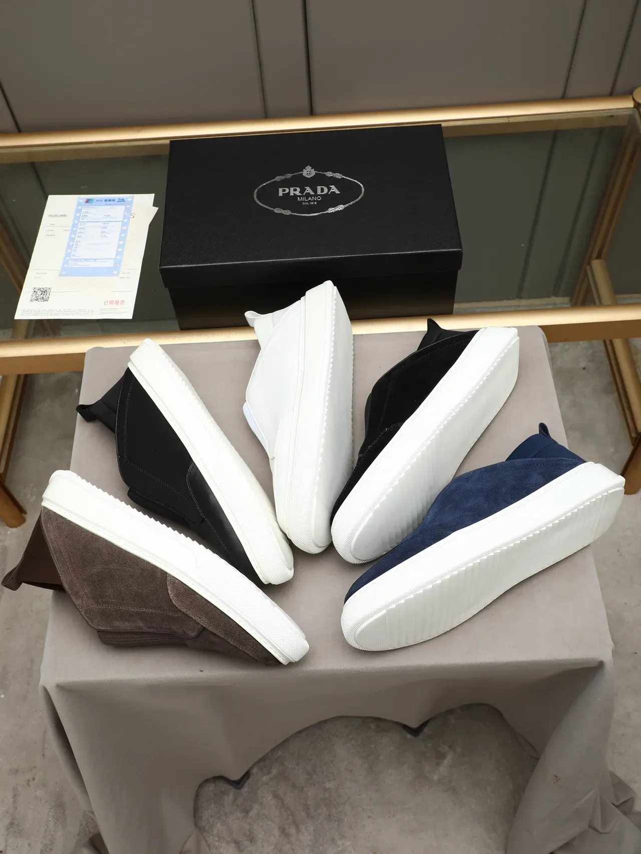Prada Slip-On White Leather Lifestyle Sneakers 2