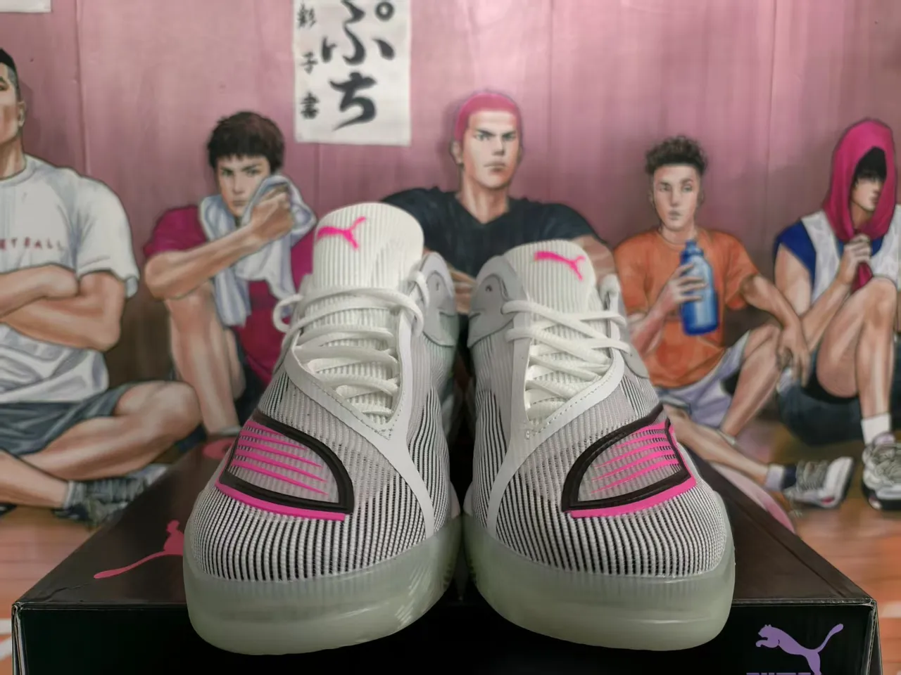 Puma ALLPRO Cinza Branco Verde Lima Rosa Tênis de Basquete 4
