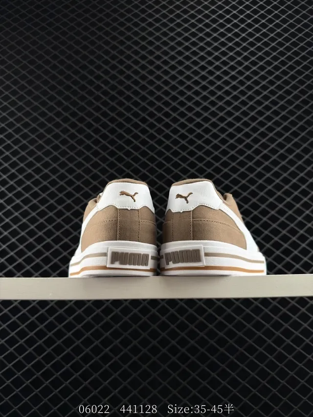 Puma Court Low Tênis Lifestyle em Lona Tan e Branco 3