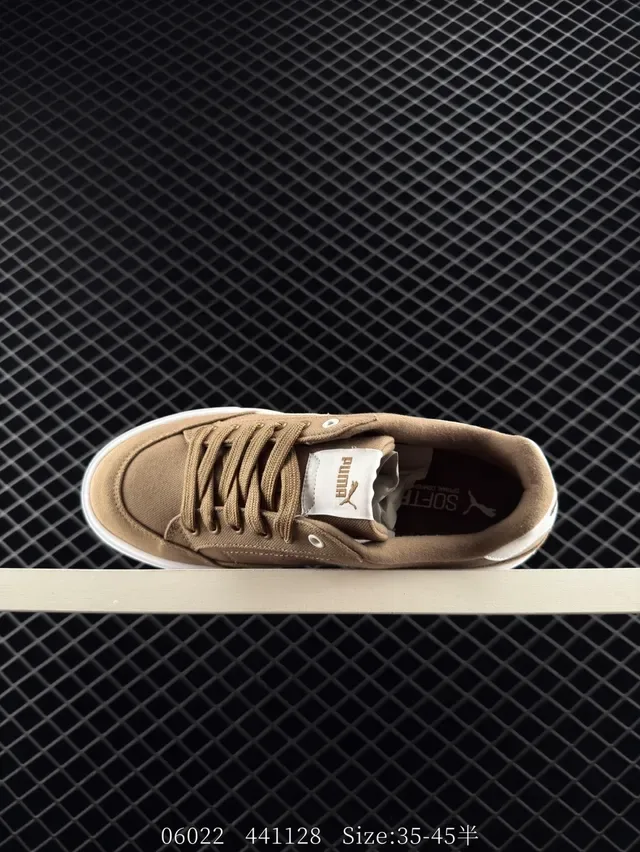 Puma Court Low Tênis Lifestyle em Lona Tan e Branco 4