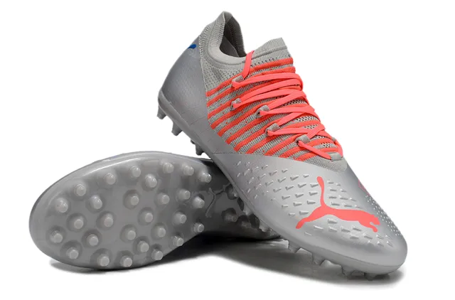 Puma Future Z Cinza Coral Rosa Sapatos de futebol para solo firme 5