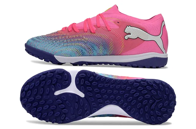 Puma Future Z Chaussures de football pour gazon avec tige en maille rose multicolore et colorway dégradé 6