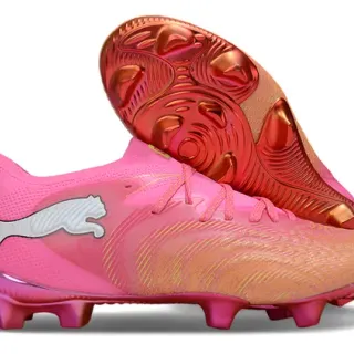 Puma Future Z गुलाबी नारंगी लो-कट लेस-अप टेक्सचर्ड सिंथेटिक अपर फर्म-ग्राउंड फुटबॉल जूते