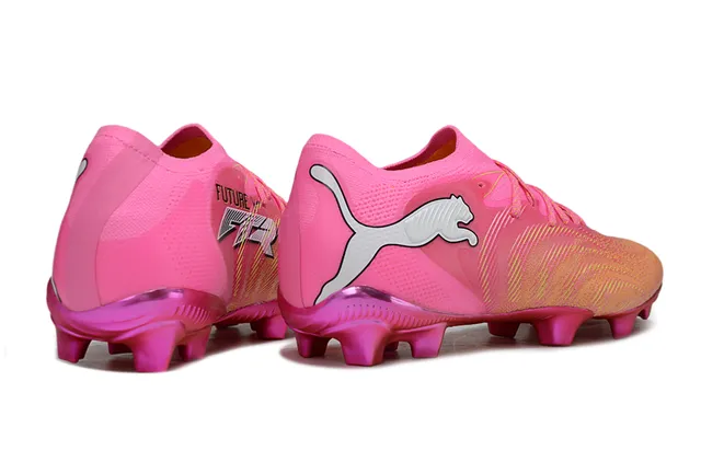 Puma Future Z Sapatos de futebol rosa laranja de corte baixo, com cadarços, upper texturizado sintético, solo firme 14