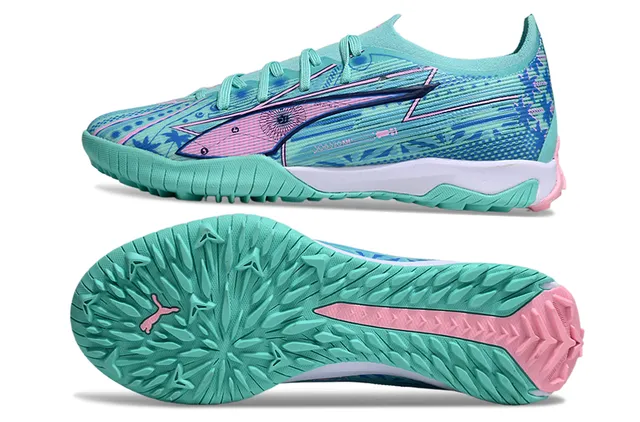 Puma أخضر وردي منخفض القطع تركيب علوي نمط مطبوع هندسي أحذية رياضية 6