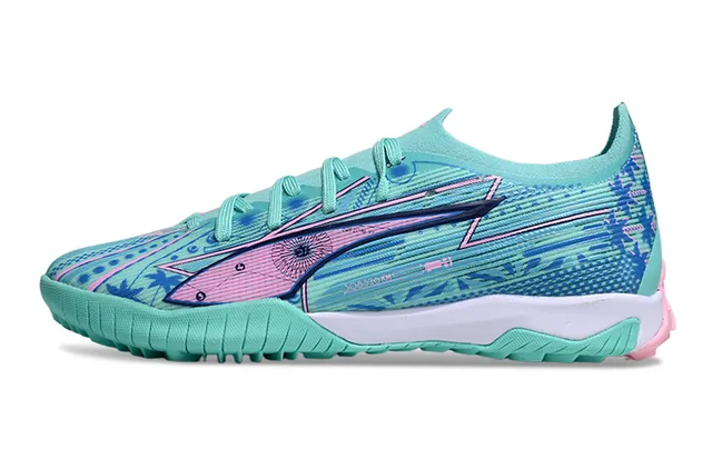 Puma أخضر وردي منخفض القطع تركيب علوي نمط مطبوع هندسي أحذية رياضية 7