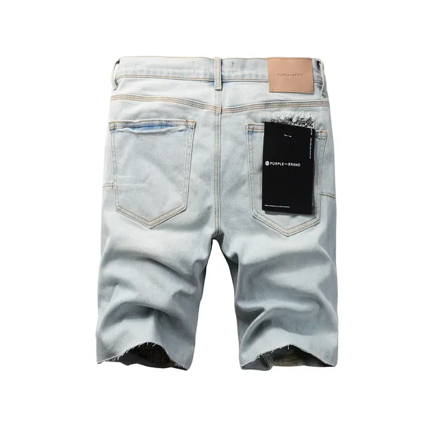 Purple Brand Distressed Patchwork Bandana Shorts 16