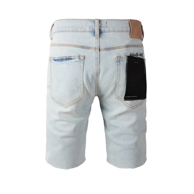 Purple Brand Distressed Patchwork Bandana Shorts 20